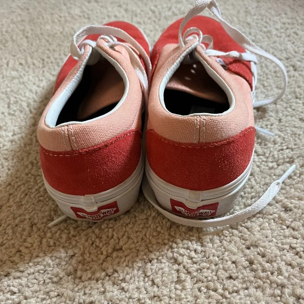 Madewell x Vans | Size 6.5 | Poppy Red Suede & Coral Peach Canvas | Gently Used - Picture 7 of 11